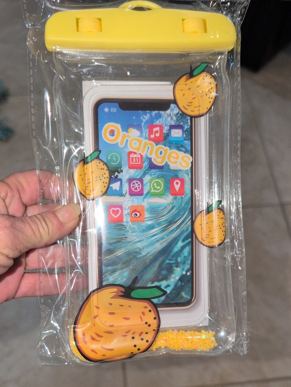 Waterproof Phone Pouch with Yellow Seal - Unbranded